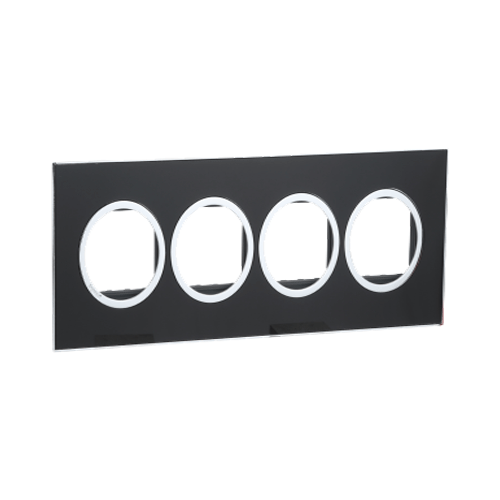 Legrand Arteor 8M Black Mirror Cover Plate With Frame, 5765 83